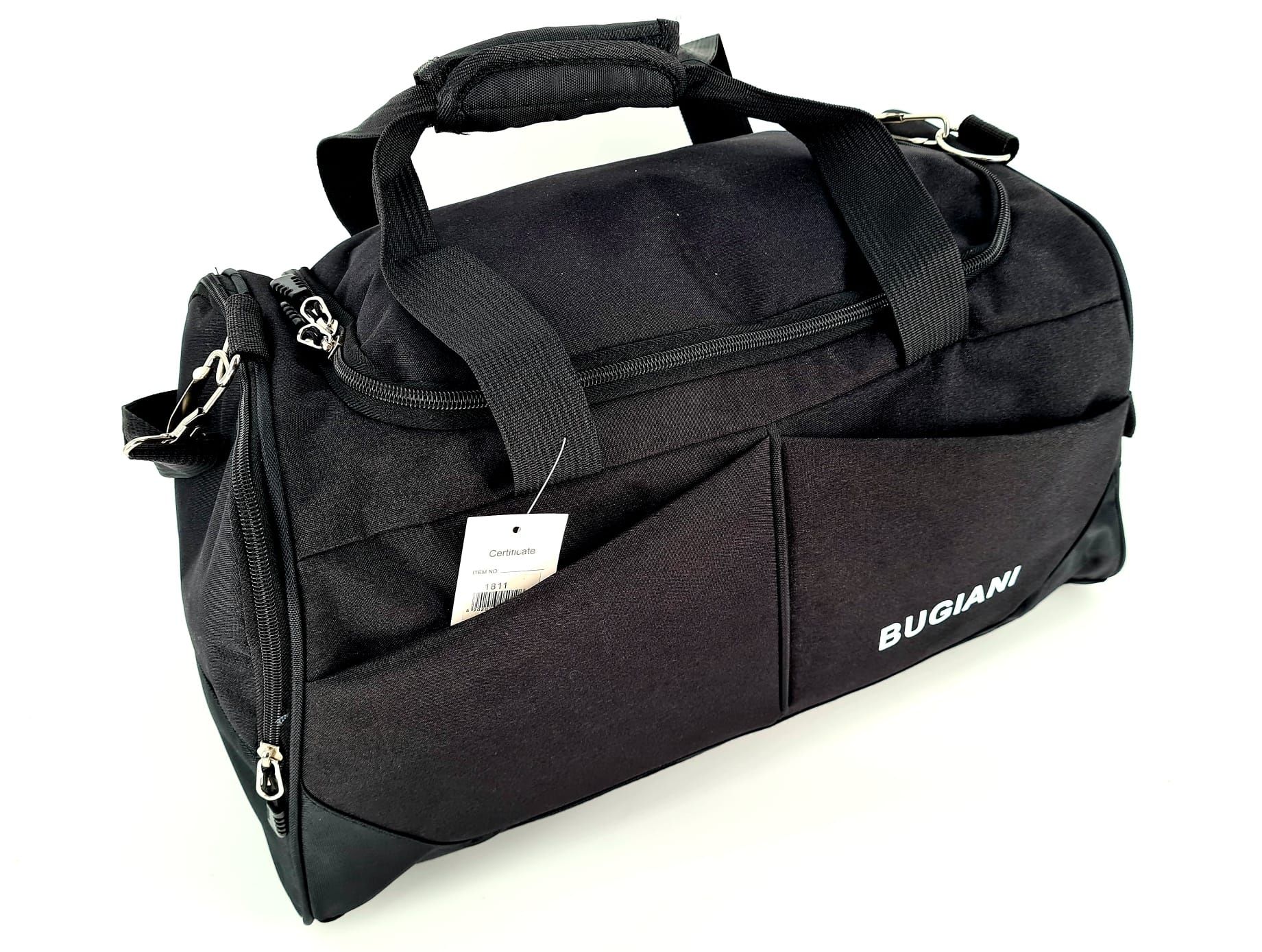 Duża pojemna torba podróżna marki Bugiani kolor czarny nowa
