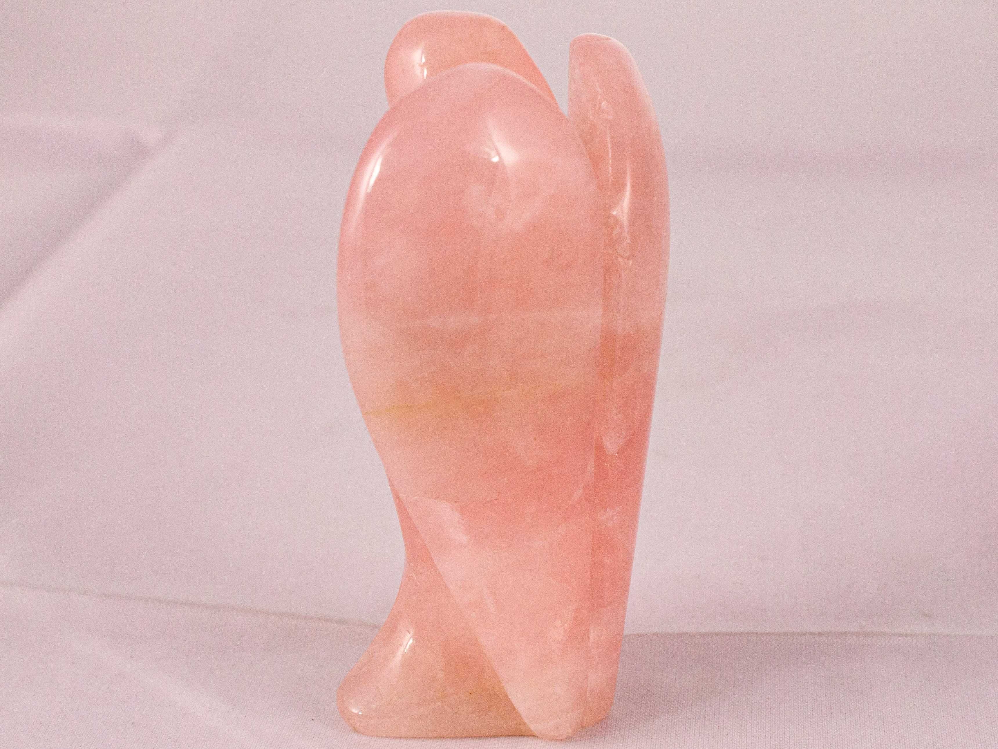 ZESTAW DWIE SZTUKI: Anioł Aniołek Różowy Kryształ Figurka Rzeźba 7,5cm