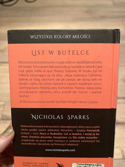 Ksiazka list w butelce