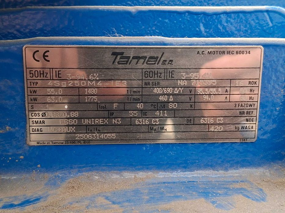 Silnik elektryczny TAMEL S.A. – Typ 4Sg250M4-IE3