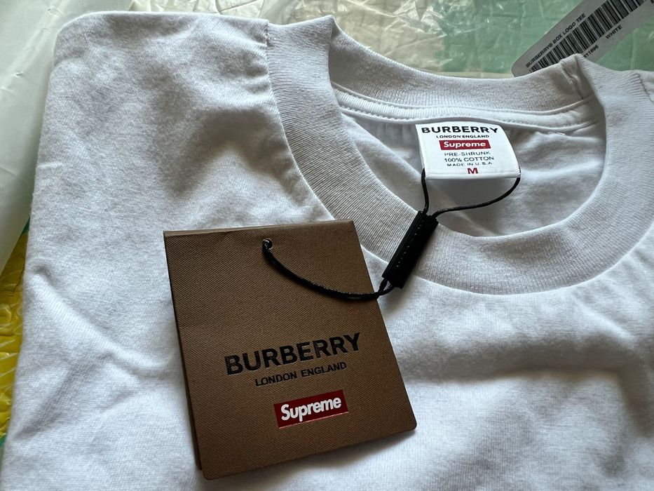 Koszulka Supreme x Burberry box logo biała Mka