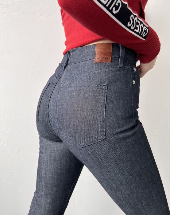 GUESS оригінал. Жіночі джинси темні сині скінні XS S M L XL