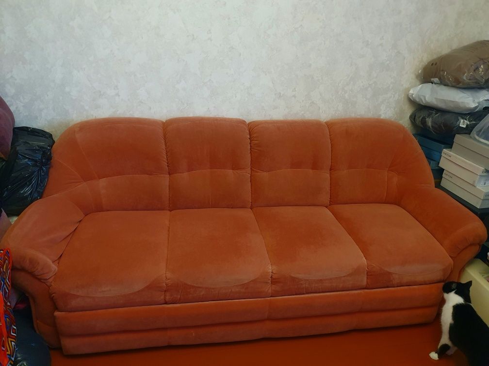 Диван ліжко плюшевий