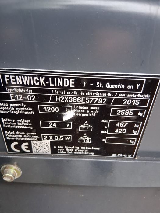 Linde E12 triplex stan bardzo dobry wózek widłowy elektryczny