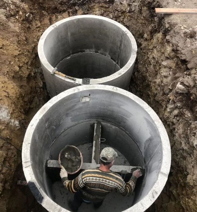 Септик із бетонних кілець - А225 вигрібна яма за 1 день