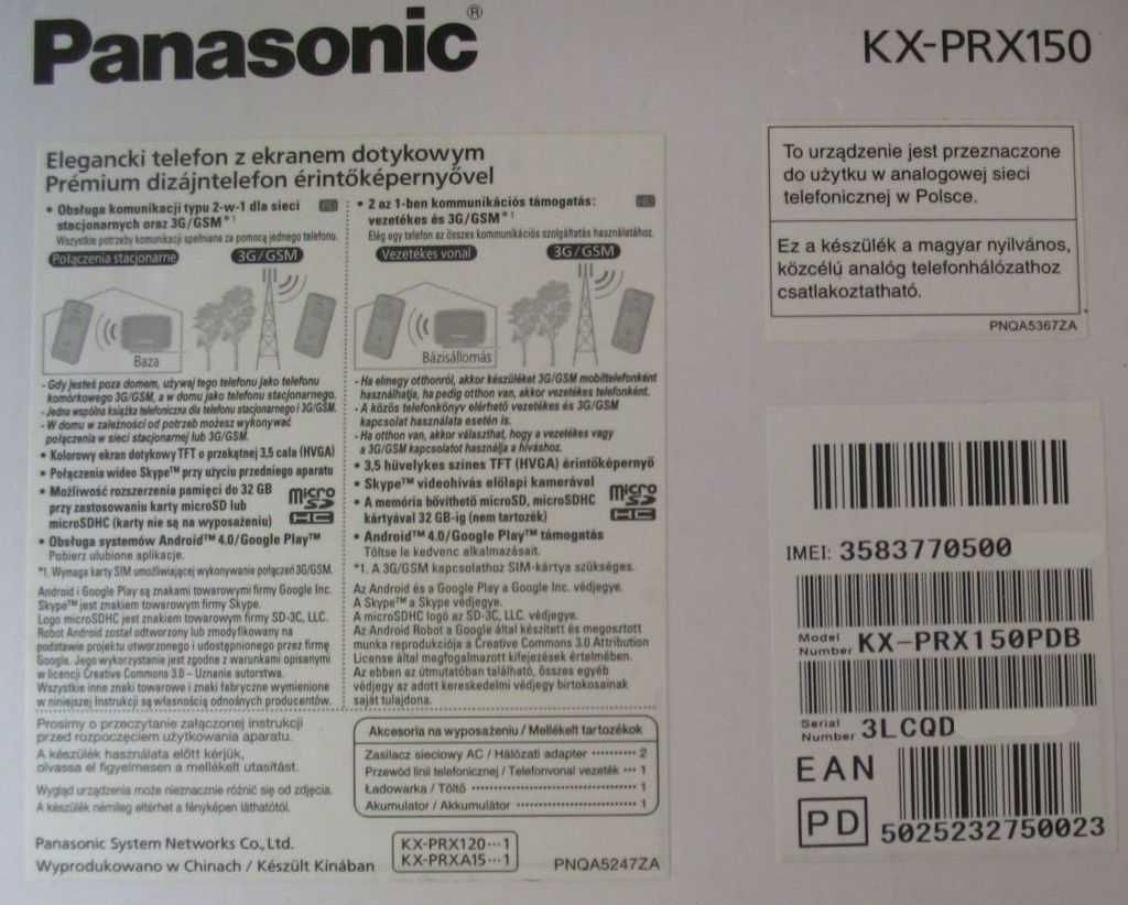 Panasonic KX-PRX150 nowy bez baterii