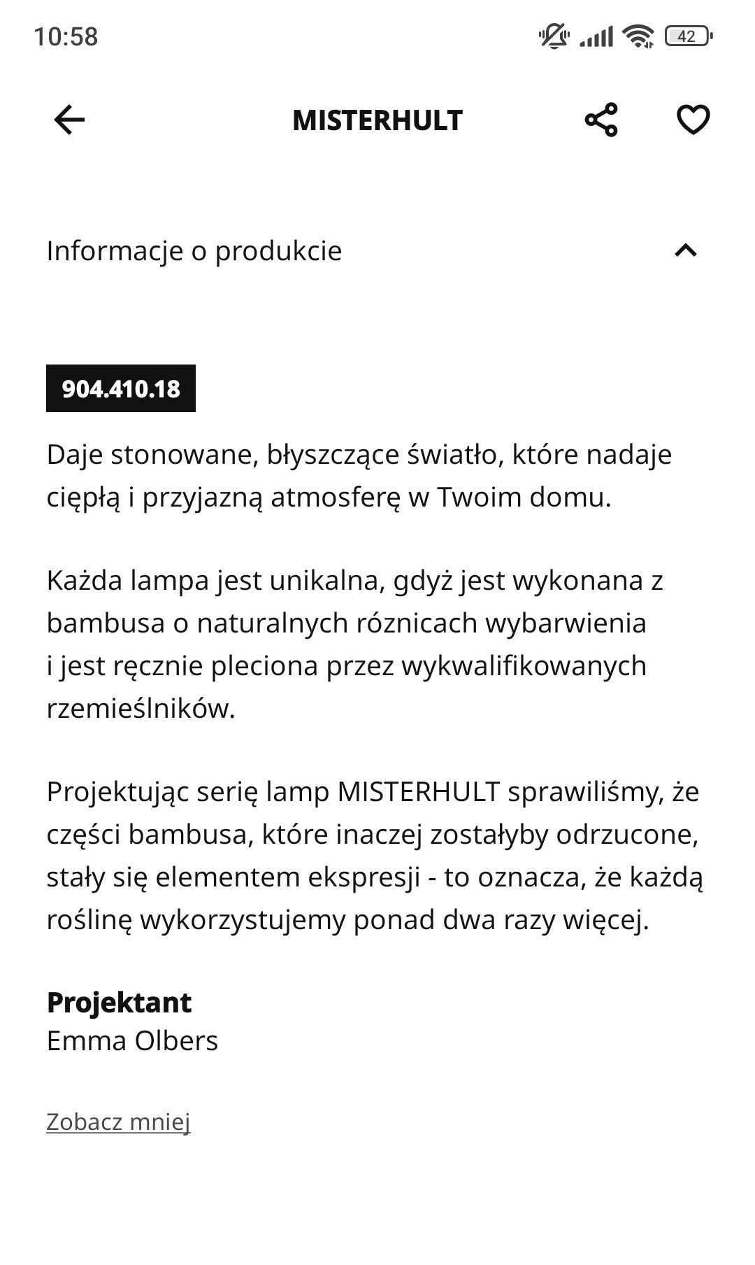 Lampa wisząca Ikea Misterhult