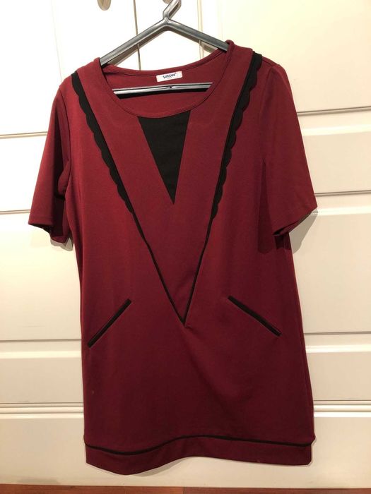 vestido bordeaux muito original marca SUNCOO ,PARIS  tamanho M/L