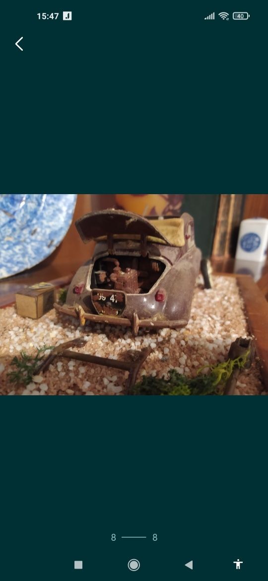 Diorama 1/18 Renault 4cv único 100€