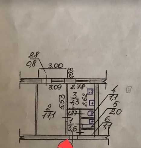 1 кімнатна квартира, Центр, 4 поверх 9ти поверхового будинку