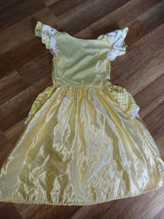Złotowłosa przebranie 122 128 żółta sukienka bal 7 8