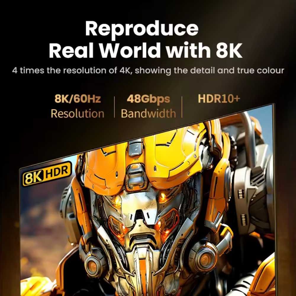 Кабель UGREEN HDMI v2.1 8K із сертифікованими роз'ємами 3м/5м Grey