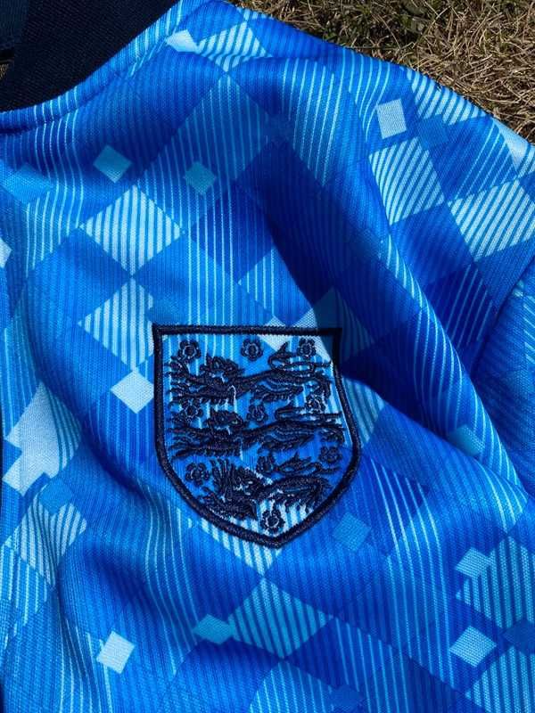 Bluza piłkarska score Draw retro Anglia england 90/92 zip blue