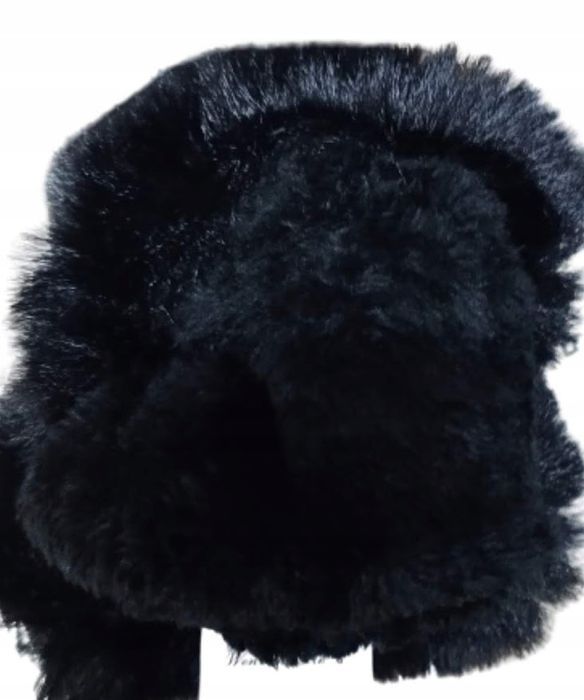 rękawiczki damskie zimowe ocieplane futerkiem zamsz ekologiczny czarne
