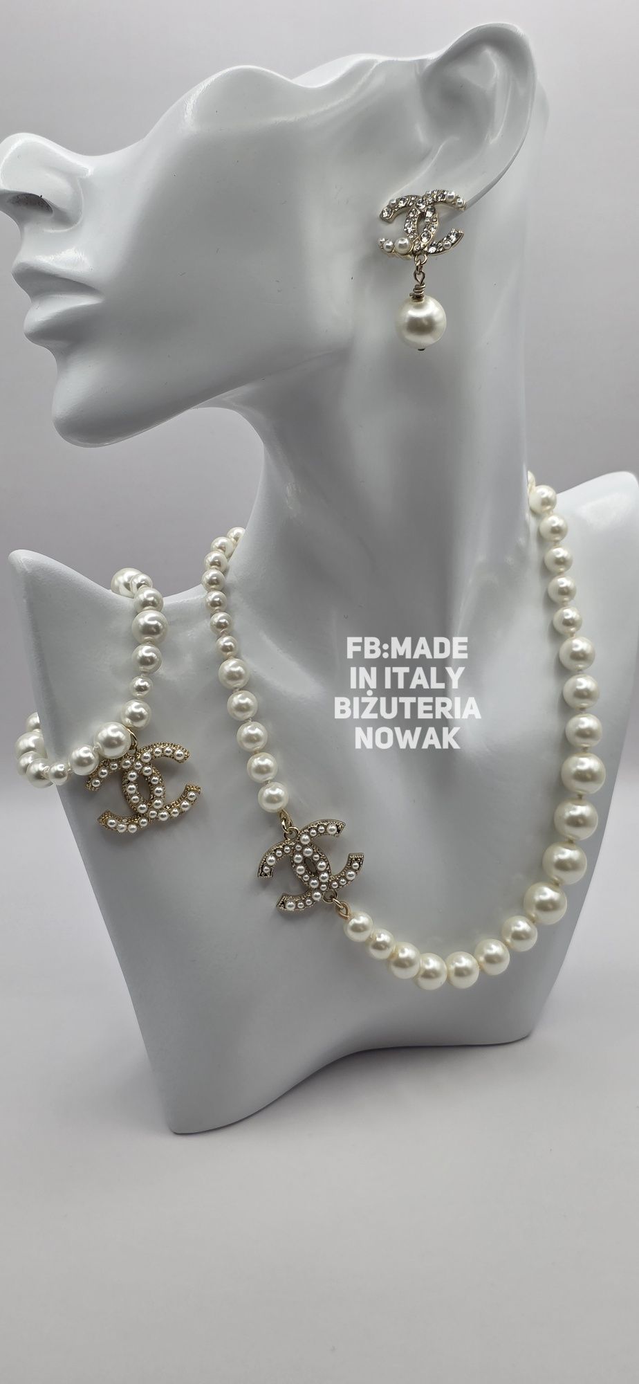 Naszyjnik choker cc sztuczne perły chanel