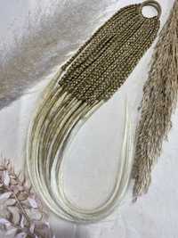 Warkokucyk blond ombre kitka włosy kucyk na gumce warkoczyki