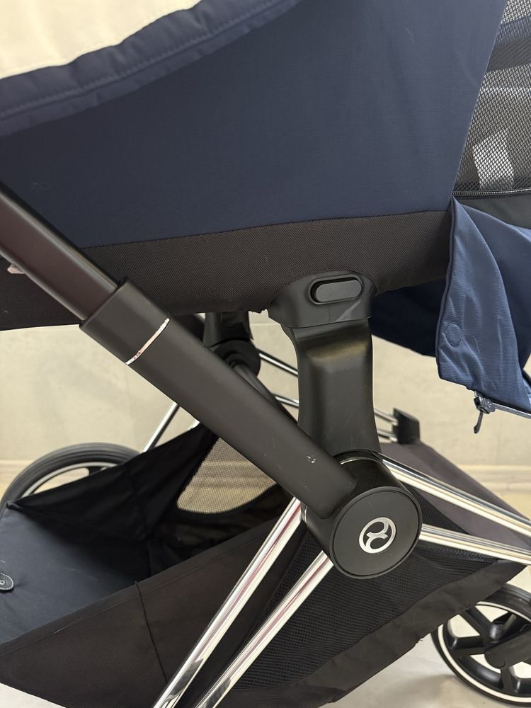 Продам коляску Cybex Priam 4.0 3 в 1 Nautical Blue шасси Chrome Black
