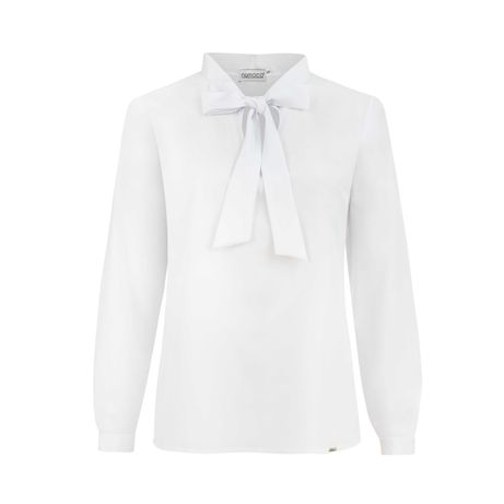 Bluzka koszulowa biała elegancka Numoco