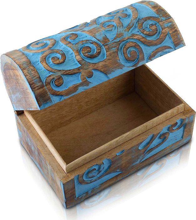 Kuferek drewniany, szkatułka handmade na drobiazgi