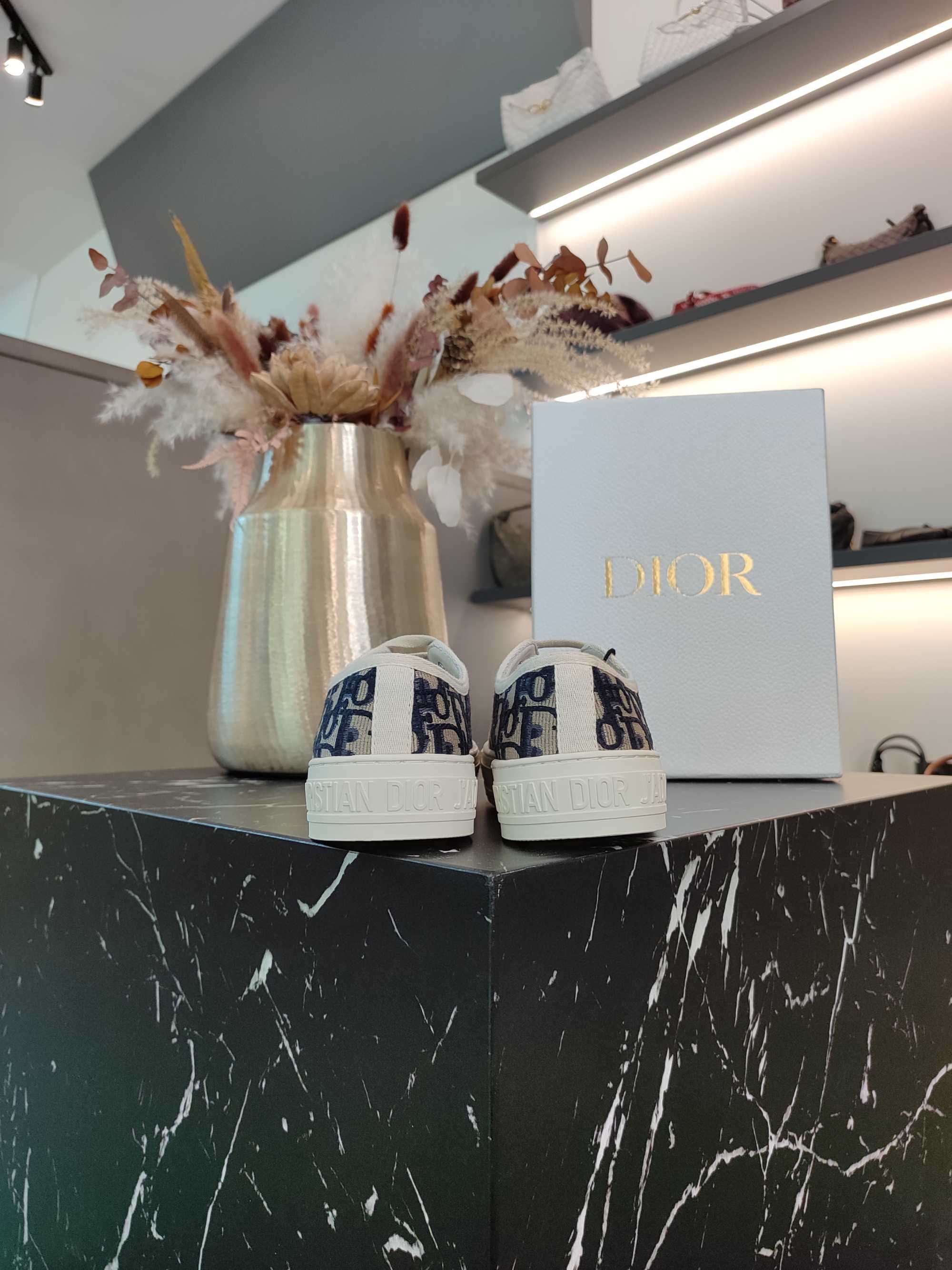Кеди Dior Walk'n'Dior Sneaker Oblique Embroidered Cotton Deep Blue