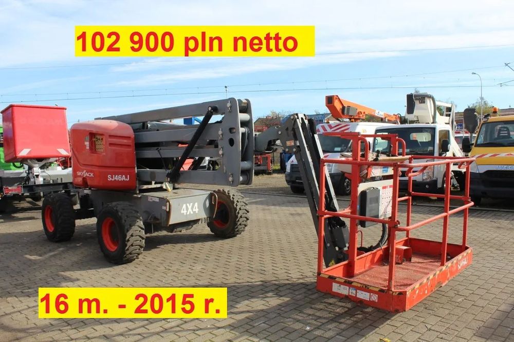 Genie koszowy zwyżka terenowy 4x4 16 m 17 m 18 m 20 m 21 m  samojezdny przegubowy elektryczny spalinowy na przyczepie jlg haulotte