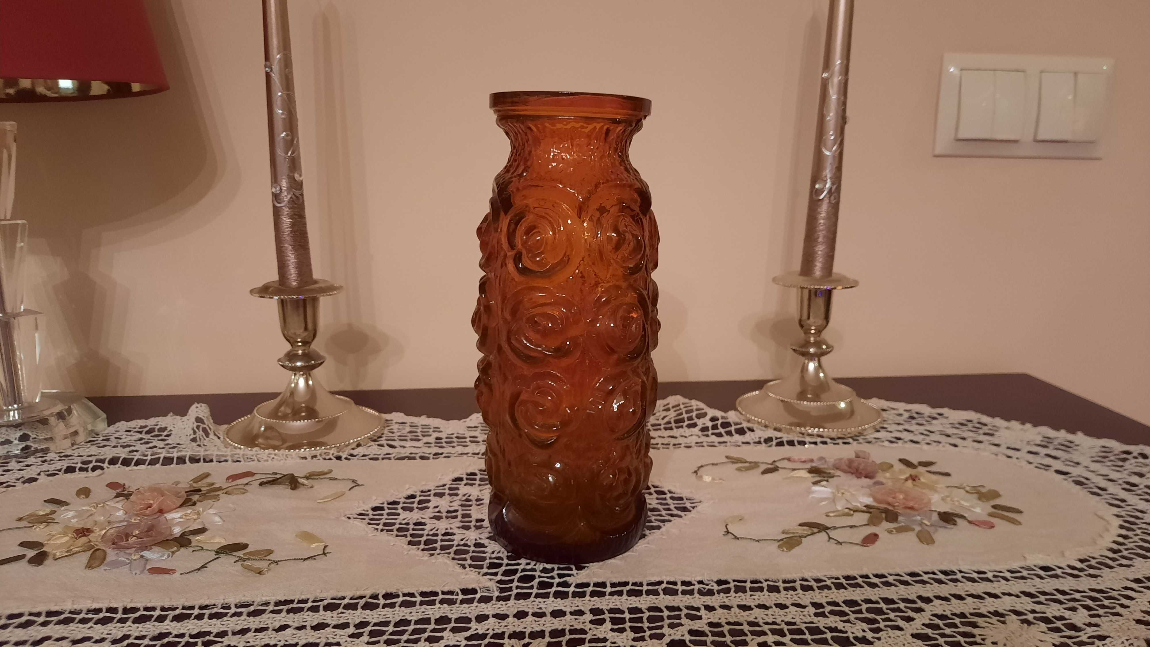 Wazon vintage Róże Huta Laura Tarnów PRL