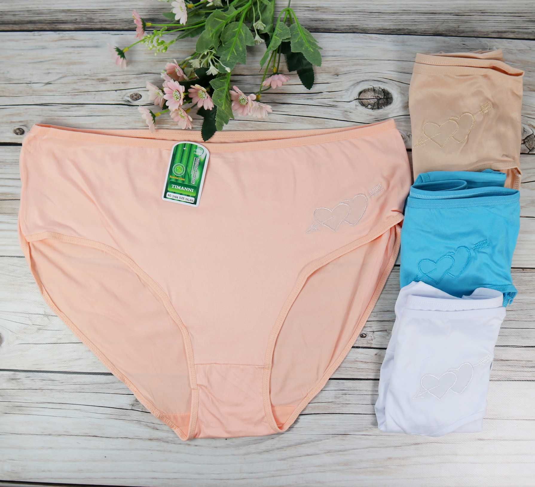 Figi bambusowe z serduszkami 4-pack 5xl/6xl