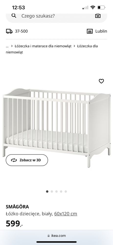 Lozeczko ikea niemowlece