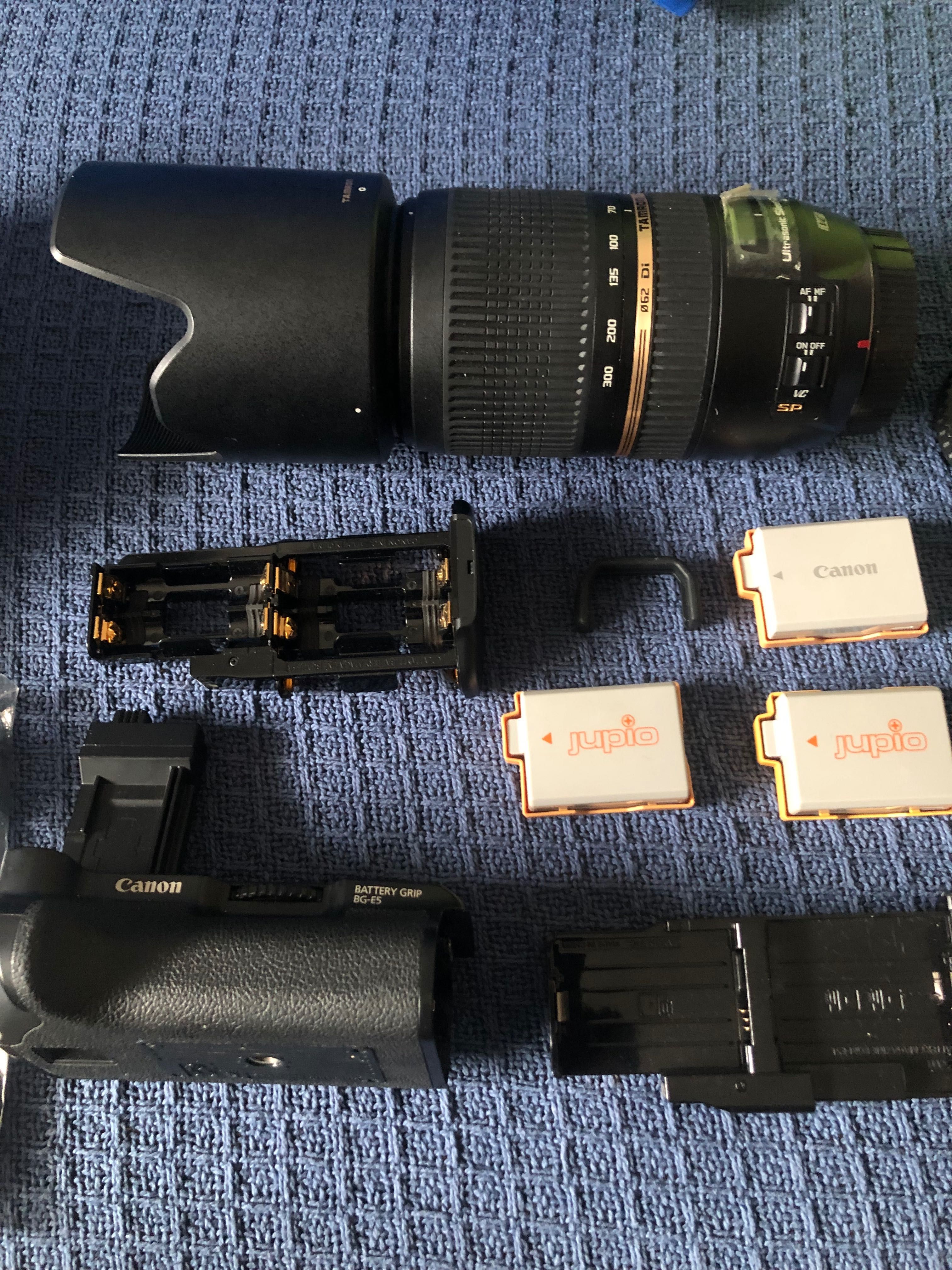 Canon 500d (máquina + lentes + grip + tripé + baterias + cartões)