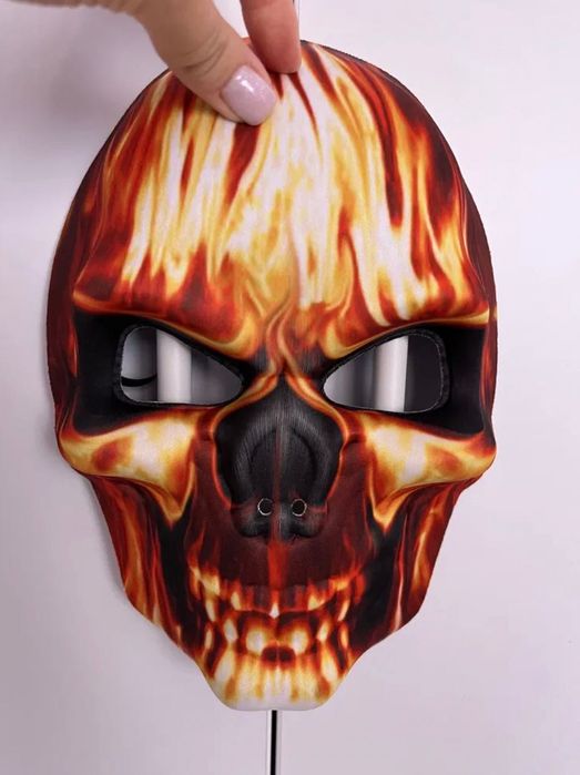 Маска череп, маска вогняний череп, примарний вершник,призрачный гонщик