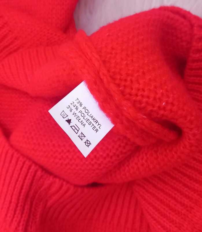 Sweter oversize, czerwony