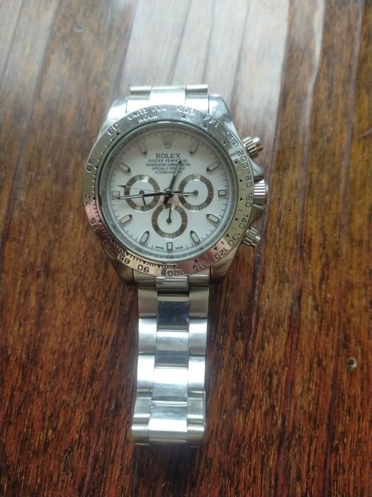 Механические часы в стиле Rolex Daytona, серебристые