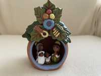 Presépio da Bolivia -La paz, em forma de cabaça cerâmica