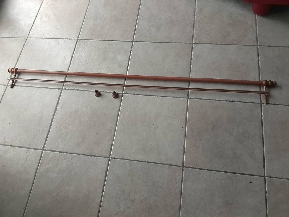 Karnisz podwójny drewniany 210cm