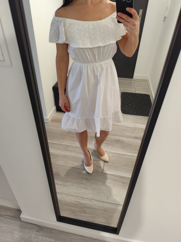 Sukienka biała 100% cotton Cropp S