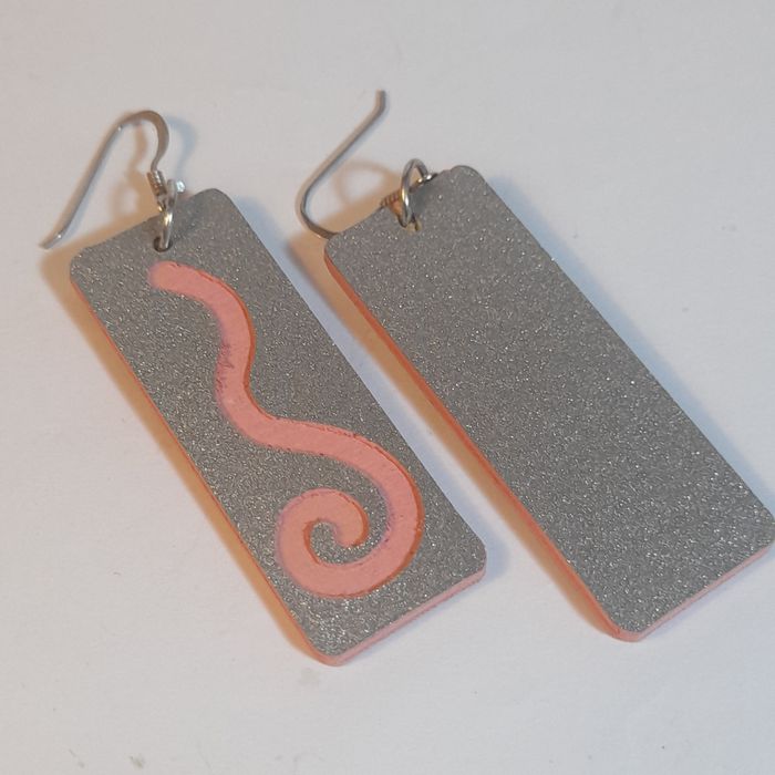 Spiral Earrings Wood