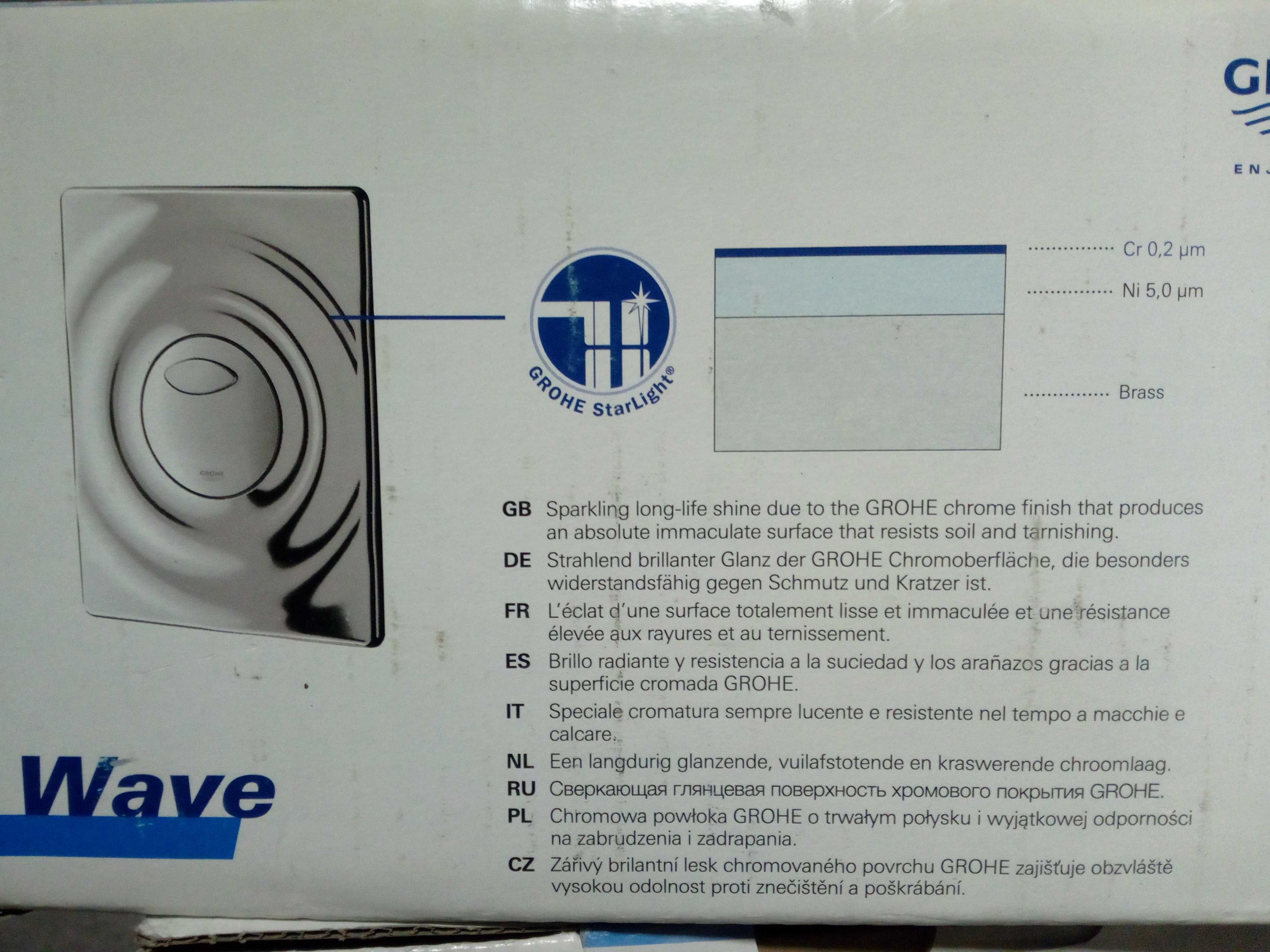 Przycisk spłukujący Grohe Surf pionowy/poziomy do modernizacji biały.