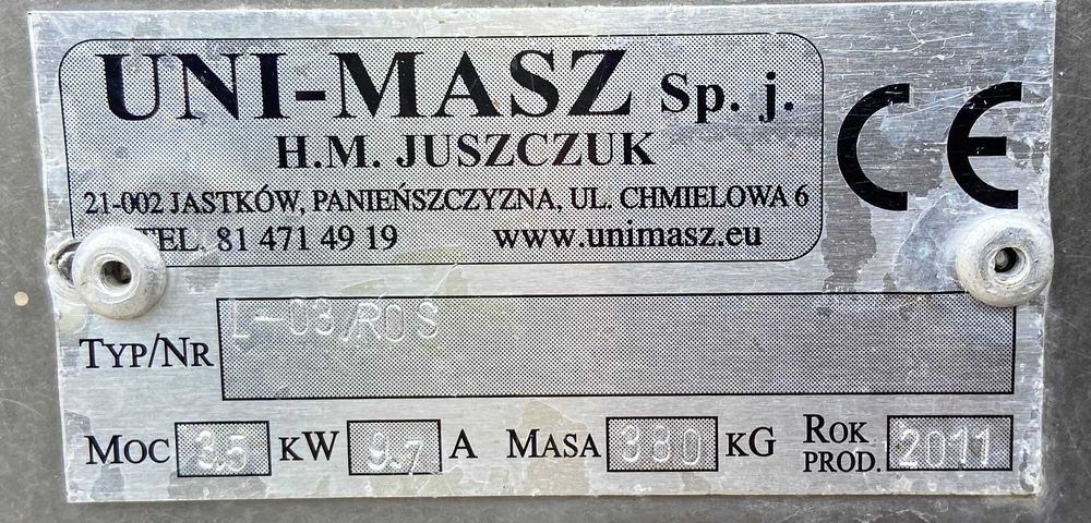Płuczka myjka wodno powietrzna ciśnieniowa owoców