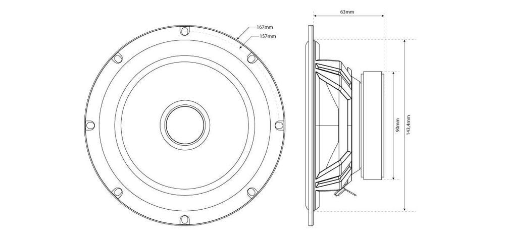 Głośniki samochodowe dwudrożne 165mm USA MTX Audio TX265C