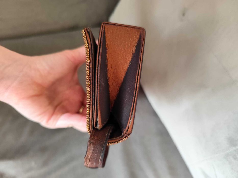 Torebka wizytowa kopertówka mała vintage brązowa koraliki