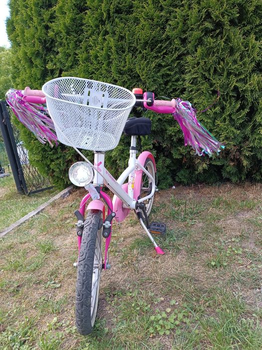 Rower dziecięcy Btwin Liloo Princess 16 cali + kółka do nauki jazdy