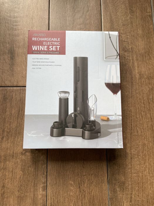 otwieracz elektryczny do wina aikaro z akcesoriami