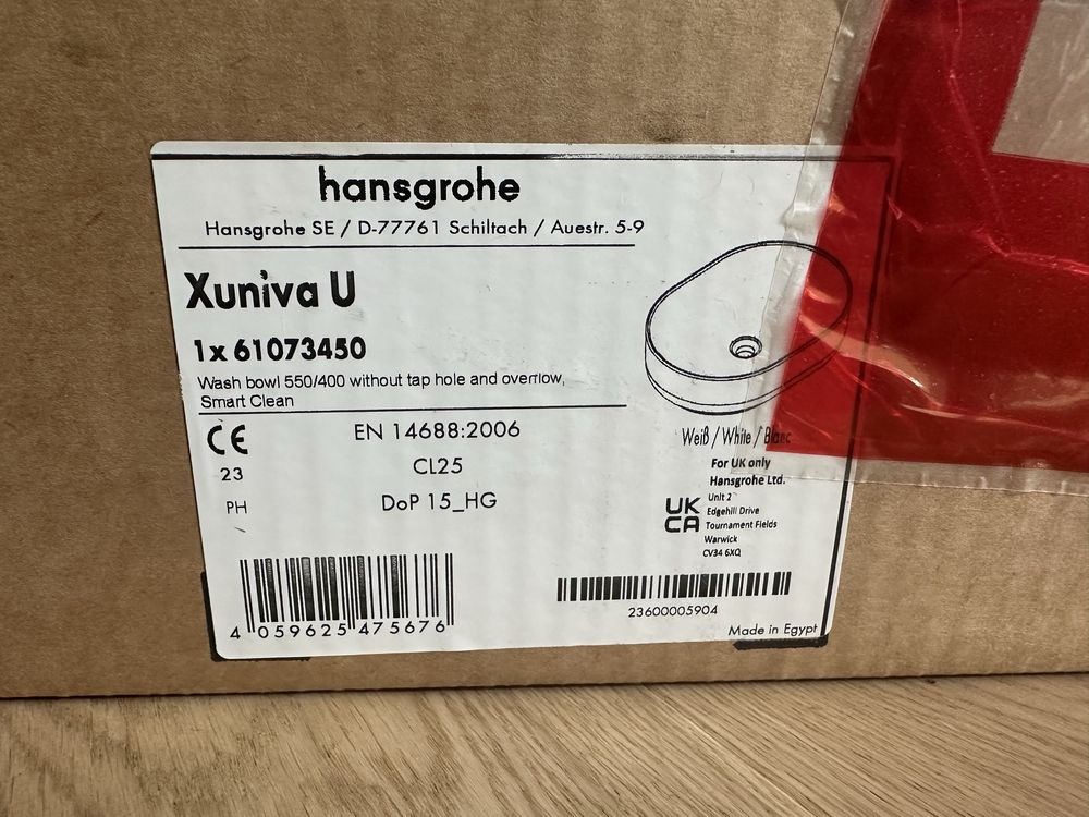 hansgrohe Xuniva U 55x40 umywalka zlew nablatowy