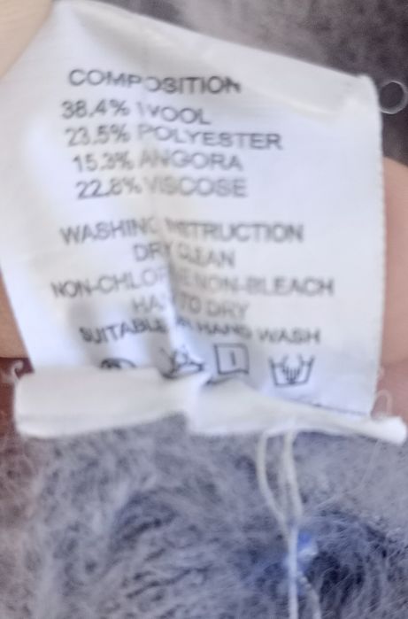 Alpaka z kapturem płaszcz wełna angora wiskoza rozm.uniwersalny