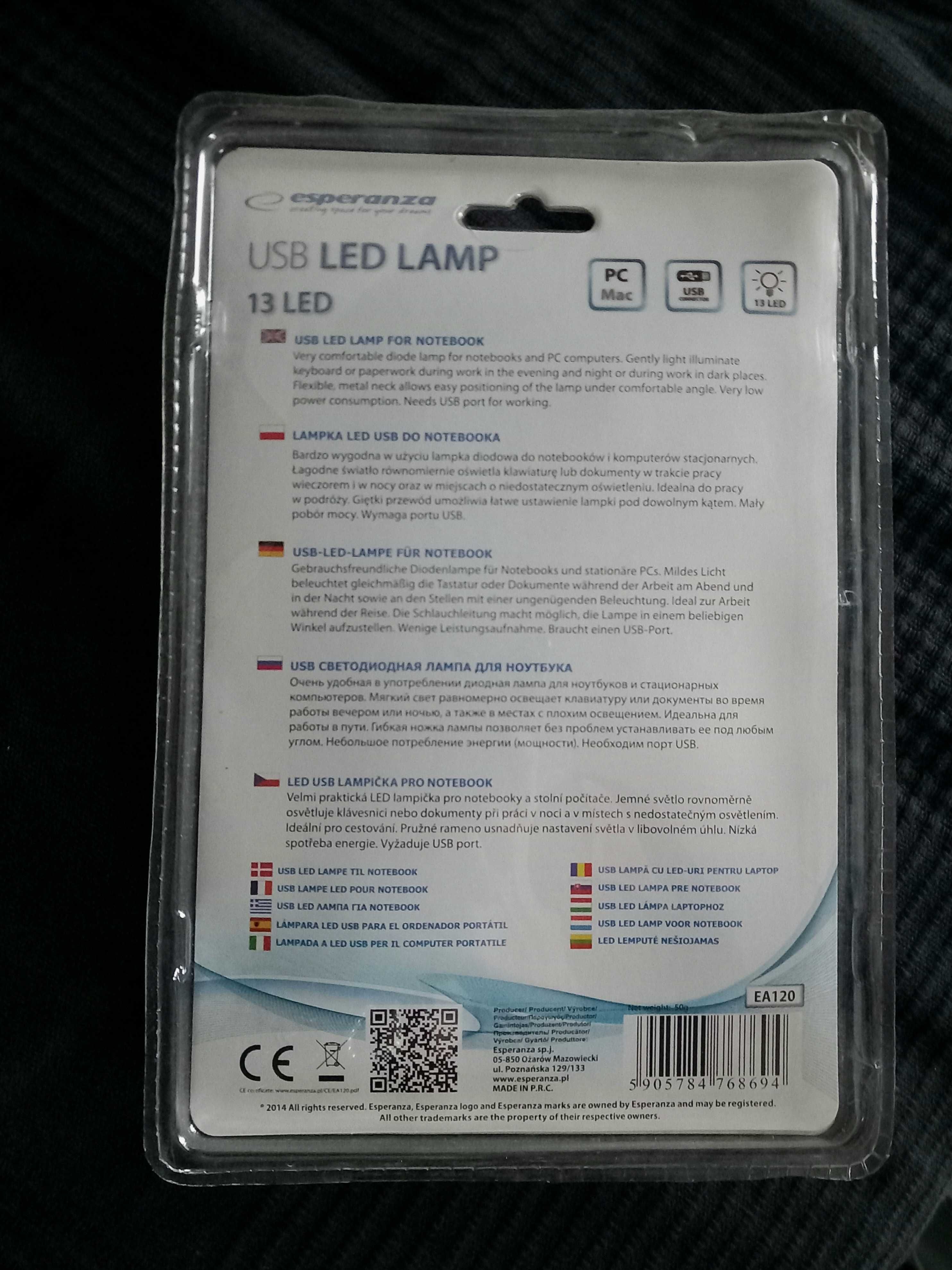 Lampka LED USB do notebooka i komputera 13 LED Esperanza