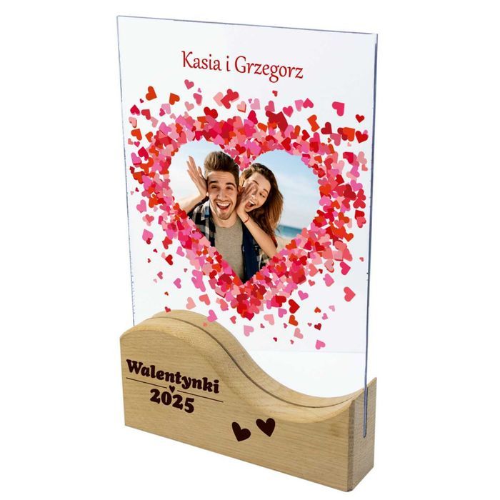 RAMKA Ze Zdjęciem Dla Niego Niej prezent na walentynki szklana