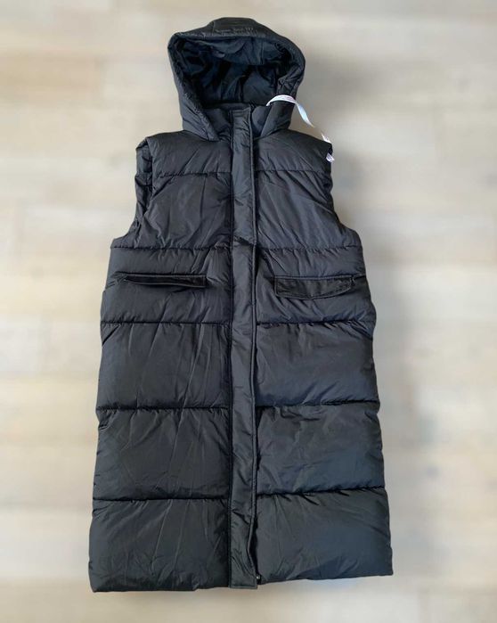 Довга жіноча дута безрукавка жилетка Missguided XS чорна коричнева