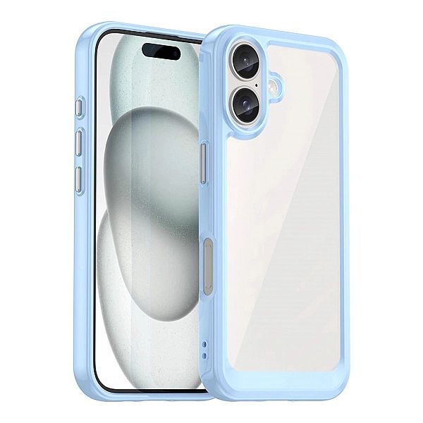 Etui Outer Space Case z żelową ramką do iPhone 16 Plus - niebieskie
