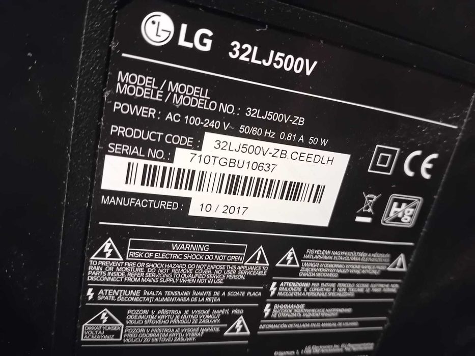 TV LG 32LJ500V 32" LED FullHD como nova