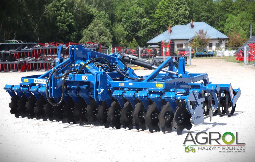 Brona talerzowa ciężka 4m Rolmako U652 hydraulicznie składana daszek